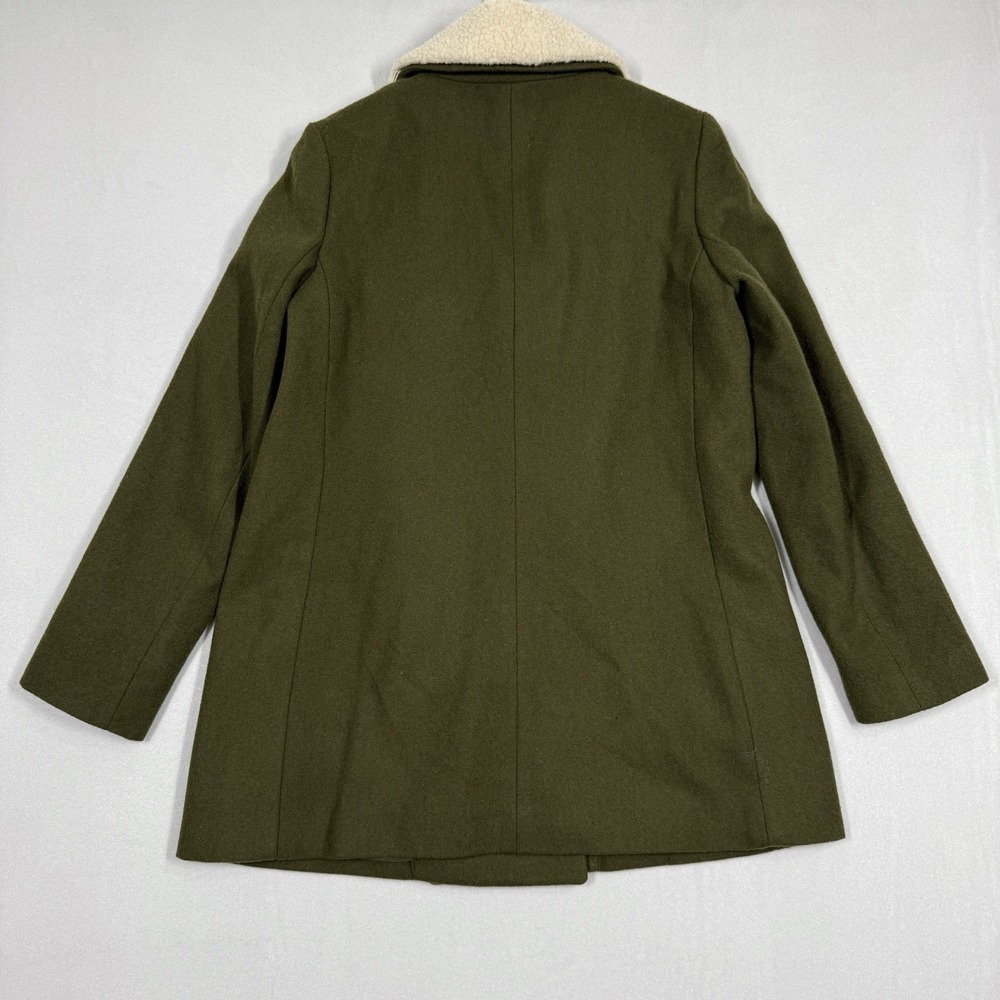 Old Navy Peacoat Women Small Petite Wool Blend Double Breasted Sherpa Collar NWT - Picture 9 of 15